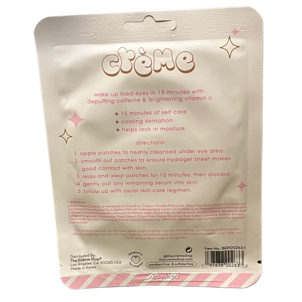 The Crème Shop Depuffing Hydrogel Under Eye Patches NIP - Picture 2 of 2